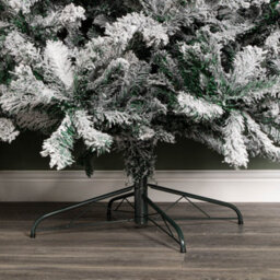 Samuel Alexander 8Ft (2.4M) Snow Flocked Artificial Christmas Tree With Green Metal Stand And 1017 Tips - thumbnail 7