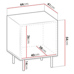Jungle Set Of 2 Modern Bedside Tables With Durable Laminated Construction White Black - thumbnail 3