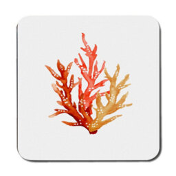 Benjamin Tate Design Placemat Coaster Set Coral Artwork Designer Collection Wooden Base Limited Edition - thumbnail 3