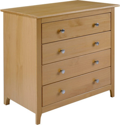 Seconique Oslo 4 Drawer Chest In Pine Finish Metal Handles - image 1