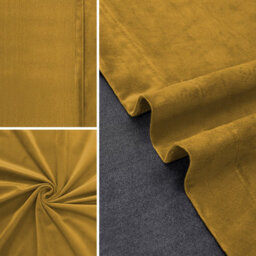 Ameha Ochre Velvet Curtain Ready Made Eyelet Blackout Thermal Insulated Living Room Curtain Pair 90''x90'' With Tiebacks - thumbnail 5
