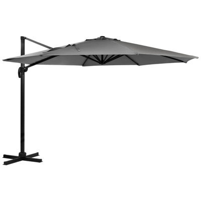 Charles Bentley 3.5M X-Large Hanging Banana Umbrella Parasol Grey - image 1