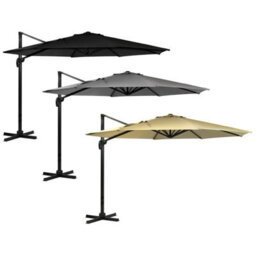 Charles Bentley 3.5M X-Large Hanging Banana Umbrella Parasol Grey - thumbnail 8