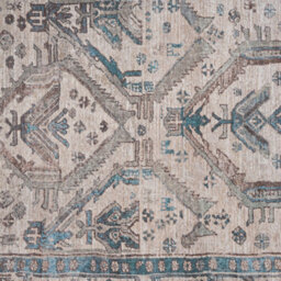 Loomed Beige Grey Traditional Bordered Medallion Washable Living Room Area Rug 120Cm X 170Cm - thumbnail 5