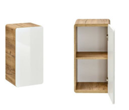 Impact Furniture Bathroom Furniture Set 600mm Vanity Sink Unit Wall Cabinet Tallboy White Gloss Oak Arub - thumbnail 5