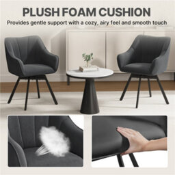 Yaheetech Swivel Dining Chair With Armrests And Backrest - Dark Gray - thumbnail 4