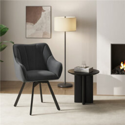 Yaheetech Swivel Dining Chair With Armrests And Backrest - Dark Gray