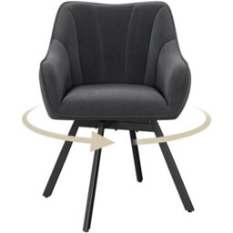 Yaheetech Swivel Dining Chair With Armrests And Backrest - Dark Gray - thumbnail 2