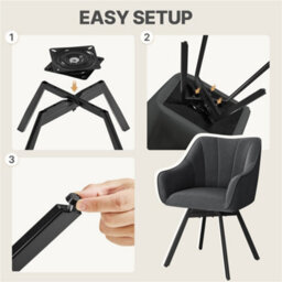 Yaheetech Swivel Dining Chair With Armrests And Backrest - Dark Gray - thumbnail 9