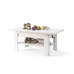 Heze Furniture Runa 2 In 1 Extending Coffee / Dining Table 130-170Cm - White - thumbnail 4