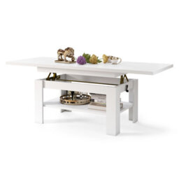 Heze Furniture Runa 2 In 1 Extending Coffee / Dining Table 130-170Cm - White - thumbnail 5
