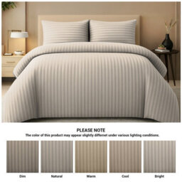 Lazzaro Elegant Satin Stripe Single Duvet Cover Set Soft Microfiber Hotel Style Hypoallergenic Bedding Sets - thumbnail 5
