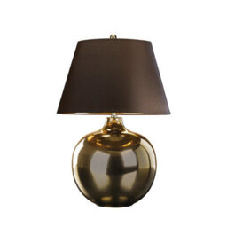 Elegant Table Lamp With Crackled Glaze And Faux Silk Shade - Led E27 60W