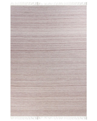 Beliani Recycled Pet Outdoor Rug, Light Red, 160 X 230 Cm With Fringe - image 1