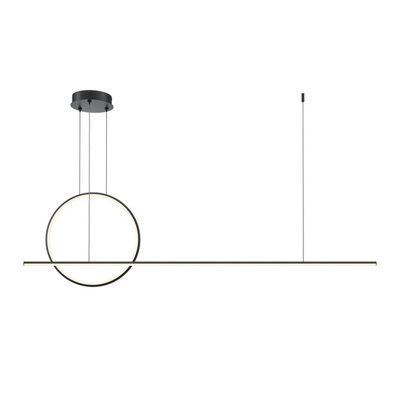 Luminosa Lighting Luminosa Halo Ring Modern 143Cm Bar Pendant Ceiling Light Black 1500Lm White Shade - image 1