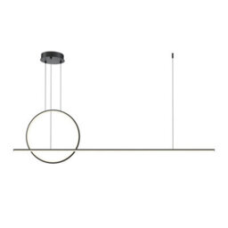 Luminosa Lighting Luminosa Halo Ring Modern 143Cm Bar Pendant Ceiling Light Black 1500Lm White Shade - thumbnail 1