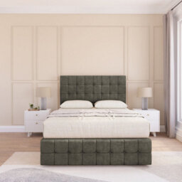 "Sloomy 3Ft Berlin Divan Bed Base Pewter Dumfries ,no Drawers, 12"" Footboard & 26"" Struts Headboard - Single" - thumbnail 2
