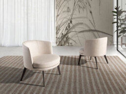 Angel Cerda Stylish Cream Fabric Armchair For Modern Living Spaces - thumbnail 2