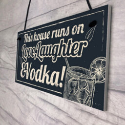 Red Ocean Fun Laughter Vodka Kitchen Plaque Home Bar Pub Sign Friend Gift For Women - thumbnail 8