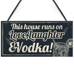Red Ocean Fun Laughter Vodka Kitchen Plaque Home Bar Pub Sign Friend Gift For Women - thumbnail 1
