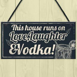 Red Ocean Fun Laughter Vodka Kitchen Plaque Home Bar Pub Sign Friend Gift For Women - thumbnail 2
