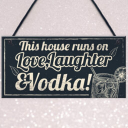 Red Ocean Fun Laughter Vodka Kitchen Plaque Home Bar Pub Sign Friend Gift For Women - thumbnail 3