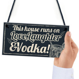 Red Ocean Fun Laughter Vodka Kitchen Plaque Home Bar Pub Sign Friend Gift For Women - thumbnail 6