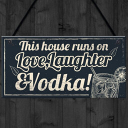 Red Ocean Fun Laughter Vodka Kitchen Plaque Home Bar Pub Sign Friend Gift For Women - thumbnail 4