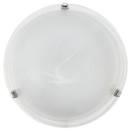 Elegant Wall Flush Ceiling Light With Chrome Shade And Alabaster Glass For E27 Bulbs - thumbnail 1