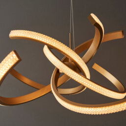 Luminosa Lighting Luminosa Lorenzo Contemporary Designer Crystal Led Pendant Light Satin Gold, Warm White - thumbnail 6