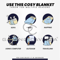 Gc Gaveno Cavailia Fluffy Pop Throw 150X200Cm Navy Lightweight Honeycomb Blanket For Bed Settee Throws For Sofas Couch Chair - thumbnail 2