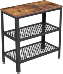 Songmics Side Table, Console Table, 2 Shelves Mesh Shelves, For Hallway, Living Room, Bedroom, Office, Rustic Brown - thumbnail 5