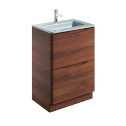 Plum&clay Eden Redwood Floorstanding Vanity Unit With White Glass Basin (W)600mm - thumbnail 4