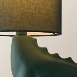Valuelights Kids Green Dinosaur Bedside Table Lamp With Drum Shade And Bulb - thumbnail 3