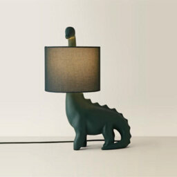 Valuelights Kids Green Dinosaur Bedside Table Lamp With Drum Shade And Bulb - thumbnail 6