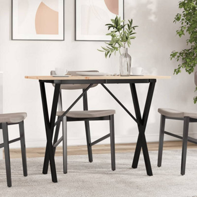 Berkfield Dining Table X-Frame 100X50X75 Cm Solid Wood Pine And Steel - image 1