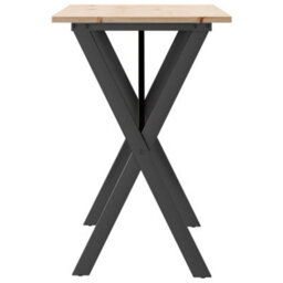 Berkfield Dining Table X-Frame 100X50X75 Cm Solid Wood Pine And Steel - thumbnail 5