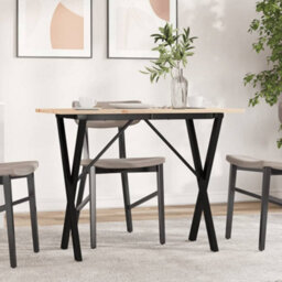 Berkfield Dining Table X-Frame 100X50X75 Cm Solid Wood Pine And Steel - thumbnail 1
