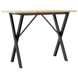 Berkfield Dining Table X-Frame 100X50X75 Cm Solid Wood Pine And Steel - thumbnail 6