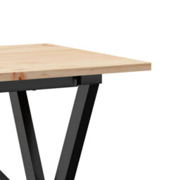 Berkfield Dining Table X-Frame 100X50X75 Cm Solid Wood Pine And Steel - thumbnail 7