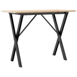 Berkfield Dining Table X-Frame 100X50X75 Cm Solid Wood Pine And Steel - thumbnail 2