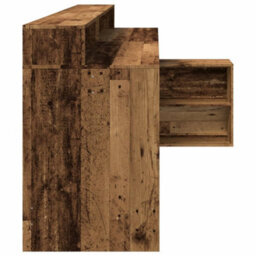 Berkfield Desk With Led Lights Old Wood 200X104X91 Cm Engineered Wood - thumbnail 7