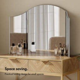 BTFY Beautify Makeup Mirror, Large Dressing Table Bevelled Beauty Mirror, Tri-Fold Adjustable Vanity Mirror, Free-Standing Tabletop - thumbnail 2