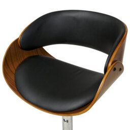 Beliani Set Of 2 Bar Chairs Baku Faux Leather Swivel Black - thumbnail 9