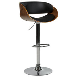 Beliani Set Of 2 Bar Chairs Baku Faux Leather Swivel Black - thumbnail 4