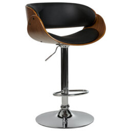 Beliani Set Of 2 Bar Chairs Baku Faux Leather Swivel Black - thumbnail 7
