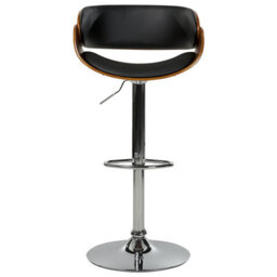 Beliani Set Of 2 Bar Chairs Baku Faux Leather Swivel Black - thumbnail 6