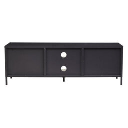Orsina Classic Two Door Black Metal Media Unit, Industrial Livingroom Media Unit, Versatile Shelving Media Unit - thumbnail 5