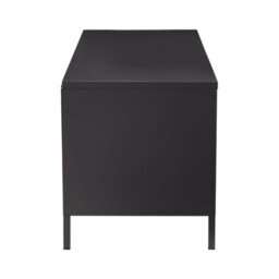 Orsina Classic Two Door Black Metal Media Unit, Industrial Livingroom Media Unit, Versatile Shelving Media Unit - thumbnail 4