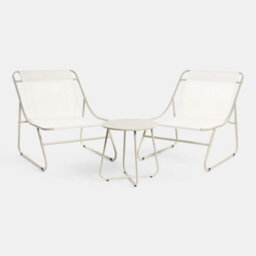 Ohs Mykonos Bistro Set Outdoor Table Chair Garden Patio Furniture - Natural - thumbnail 6